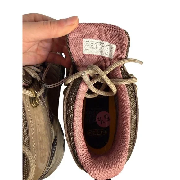 KEEN Targhee IV Waterproof Hiking Boots Womens Brindle Nostalgia Rose NEW SZ 5 - Picture 8 of 10